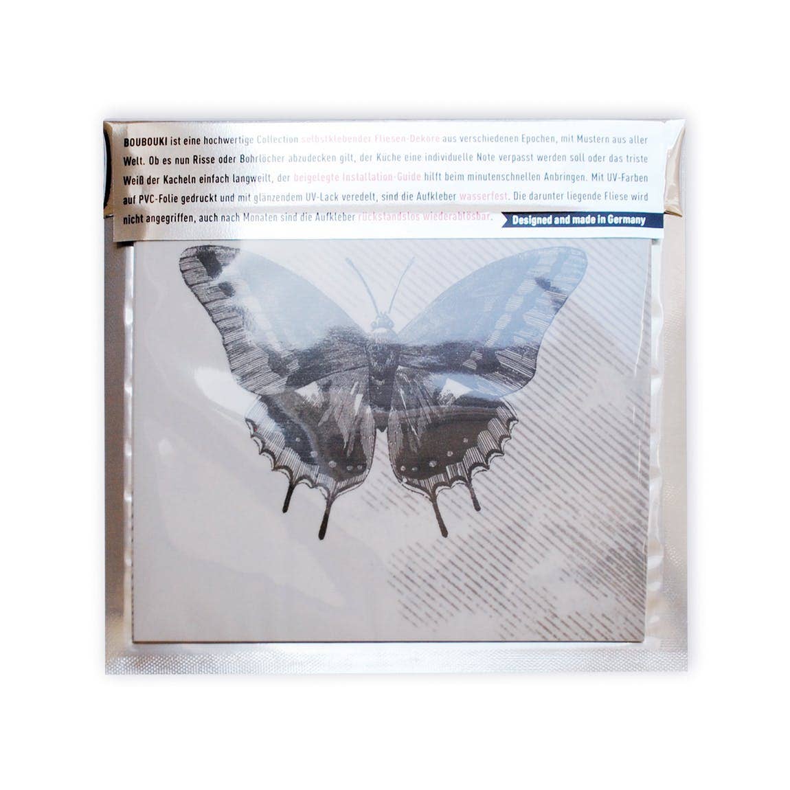 Boubouki - Wholesale Raam/muursticker - Farfalla - 15x15cm tegelstickers - Set van 43