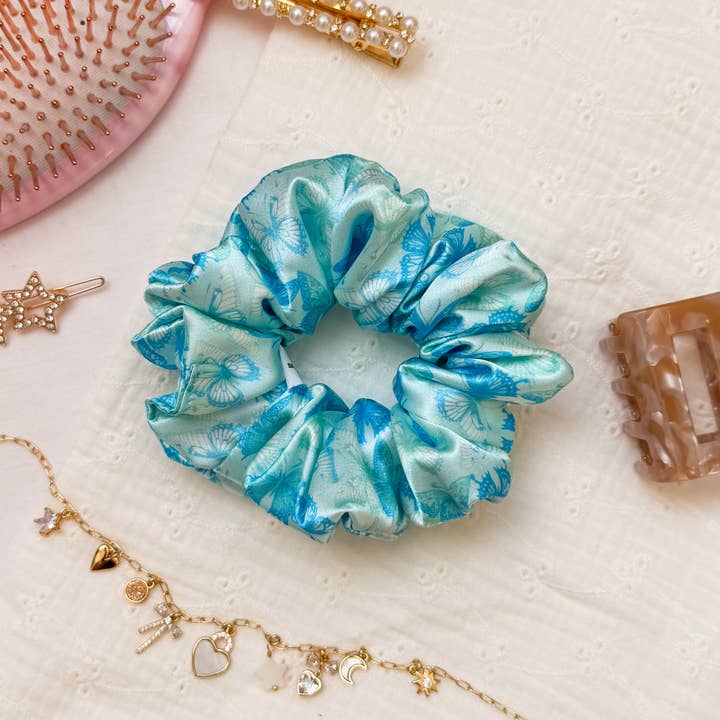Blue Butterflies l Satin Scrunchie and other Purchase Wholesale blue scrunchies. Free Returns & Net 60 Terms on Faire trending on Faire.