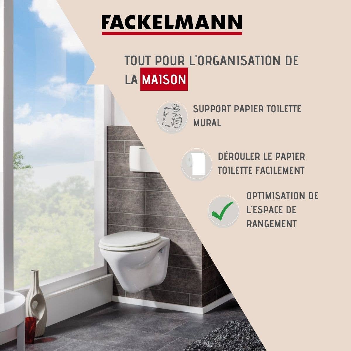 Zenker - Wholesale Toilet Paper Holder - Fackelmann Vision grey wall-mounted toilet paper holder1