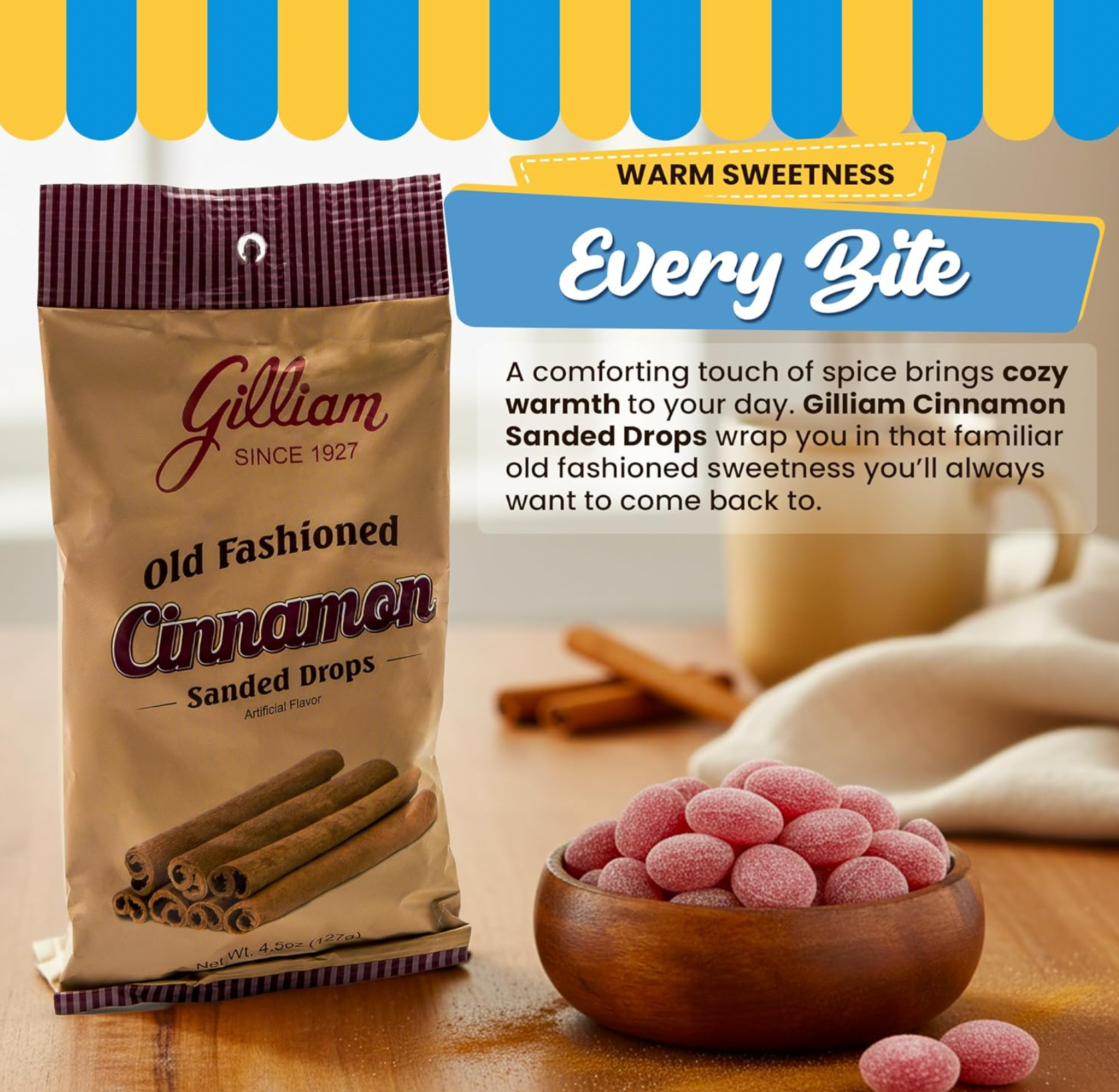 Quality Candy Company – Großhandel Bonbons – Gilliam Zimtbonbons 12 Stück x 4,5 oz3