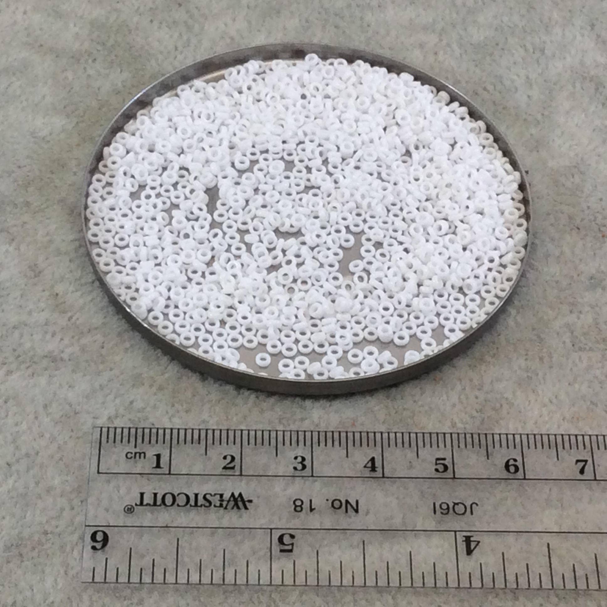 Only Beads - Wholesale Beads - Opaque White Miyuki Glass Seed Beads,1mmx2mm Genuine Spacer.4