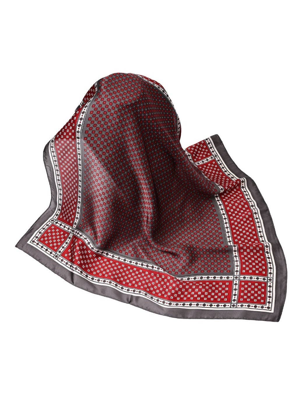 Funkyrel® Atzbranding Limited - Wholesale Scarf - Women's - Scarvii - 28'' Color-Block Print Square Scarf - Classic & Vintage7