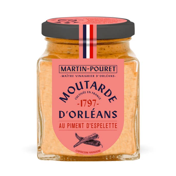 Orleans mustard with Espelette pepper AOP for wholesale by Martin-Pouret