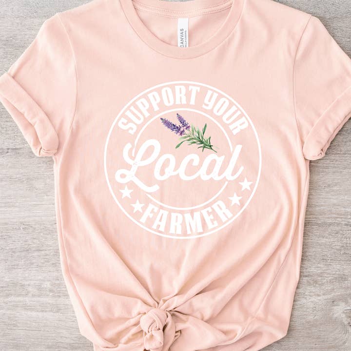 One Nine - Wholesale T-shirt met print - Dames - Steun je Local Farmers T-shirt (lavendel)3
