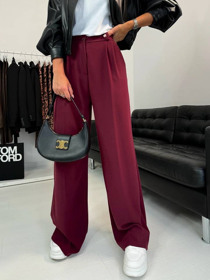 ESTEE BROWN - Wholesale Pants - Women's - Solid color wide-leg pants - 7140-4