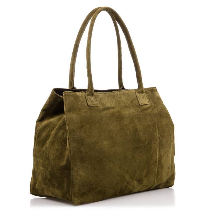 FIRENZE ARTEGIANI – Sacola - Mulher por atacado – Bolsa Shopper Feminina Annagrazia em Couro Camurça Legítimo5