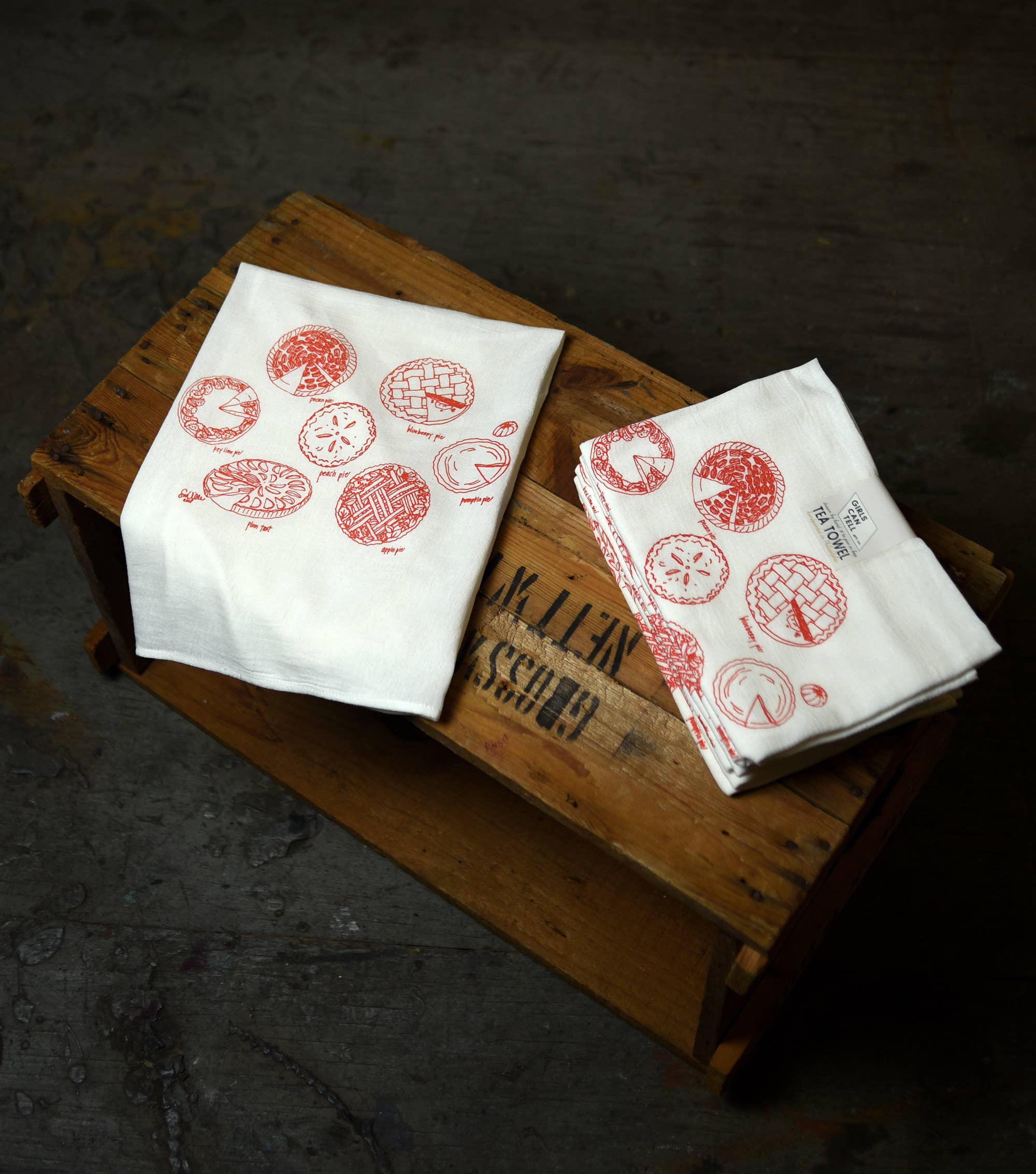 Girls Can Tell - Wholesale Tea Towel - Holiday Pies Tea Towel | kitchen | flour sack | dish towels2