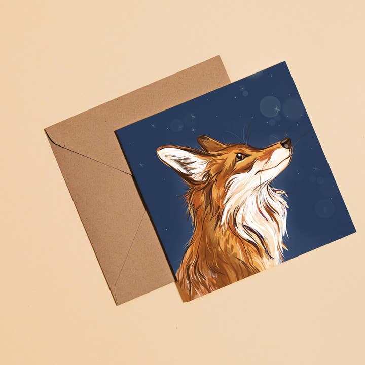 Fox Greetings Card for wholesale by Fi Moszoro Design & Illustration