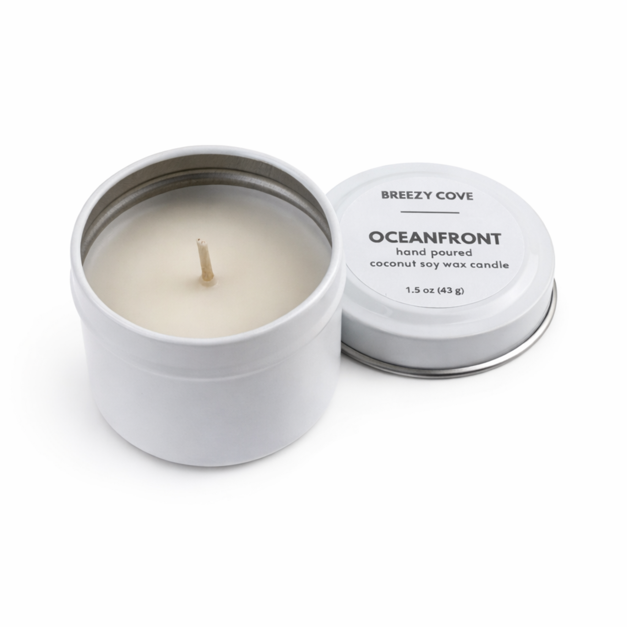 Breezy Cove - Wholesale Travel Candles - Oceanfront Beach Candle, Mini Tin Candle, Coconut Soy3