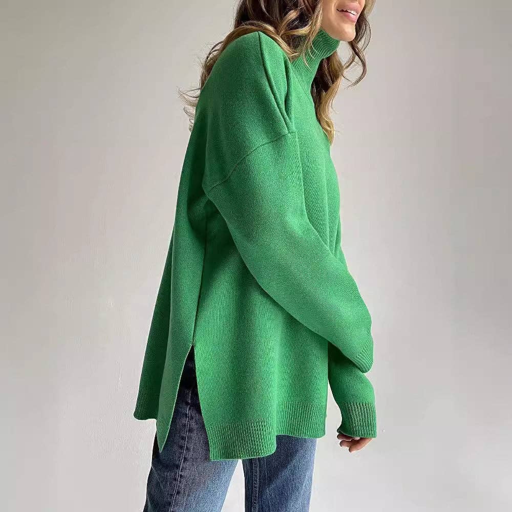 Marayn - Wholesale Tunic Sweater - Women's - 2025 AutumnWinter Chic Loose Knit Turtleneck Sweater20
