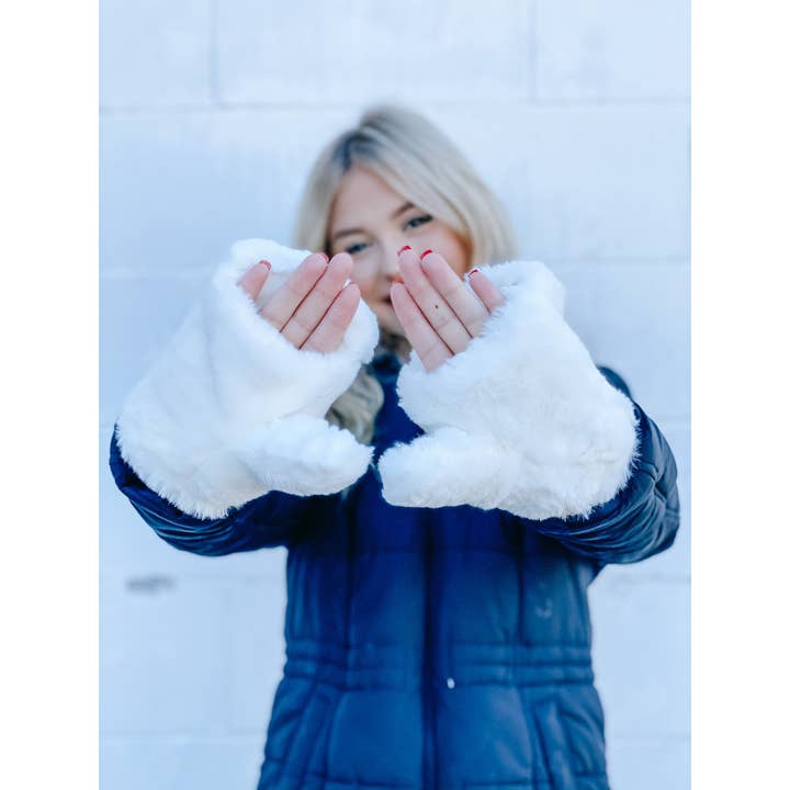 C.C Beanie - Wholesale Mittens - Women's - Fuzzy Lined Fur Women's Convertible Mittens