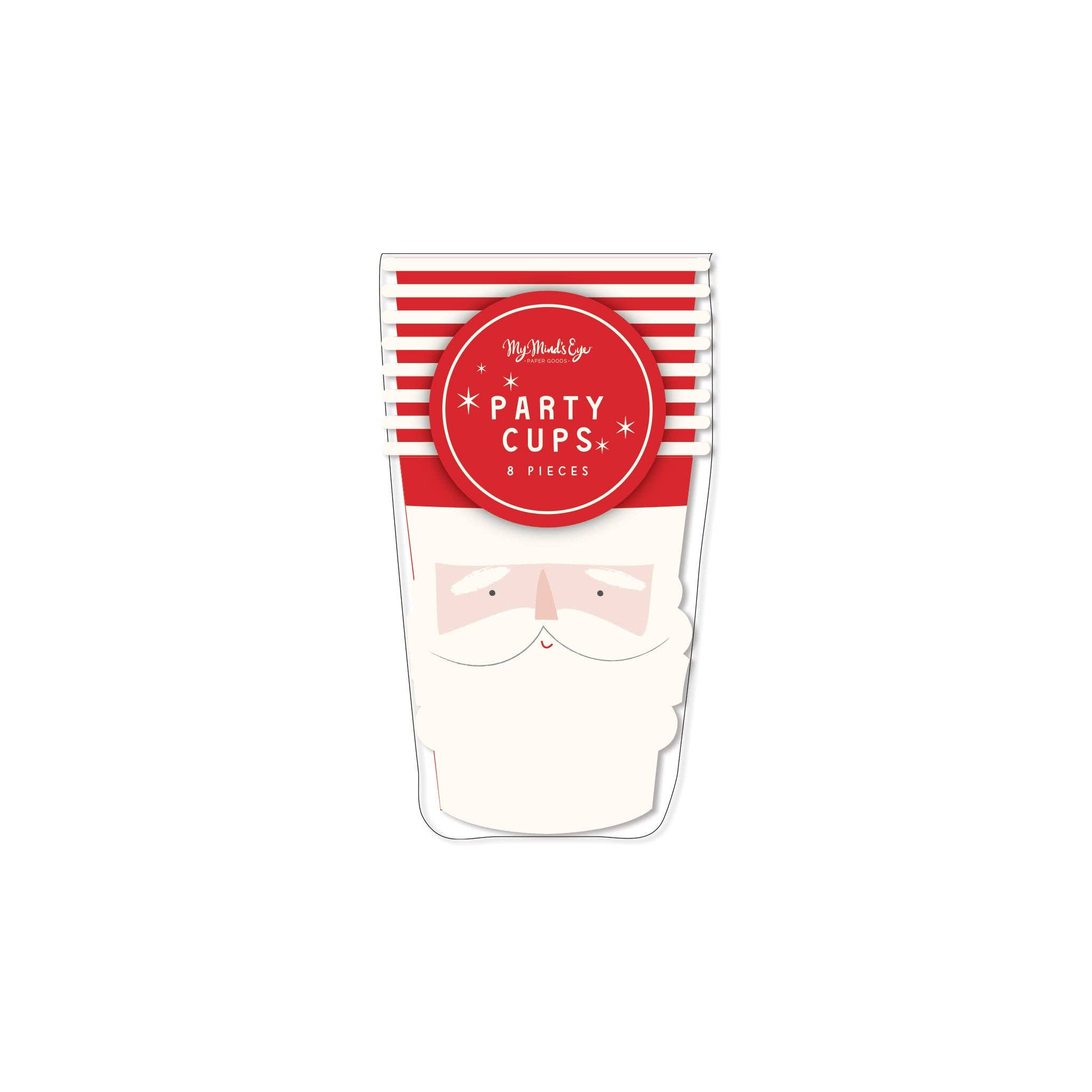 My Mind’s Eye - Wholesale Disposable cup - BEC1012 - Believe Santa Face With Handle Paper Party Cup