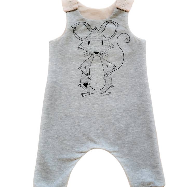 Cotton Hill Lane - Wholesale Jumpsuit - Baby - Mouse screen printed organic cotton jersey romper0