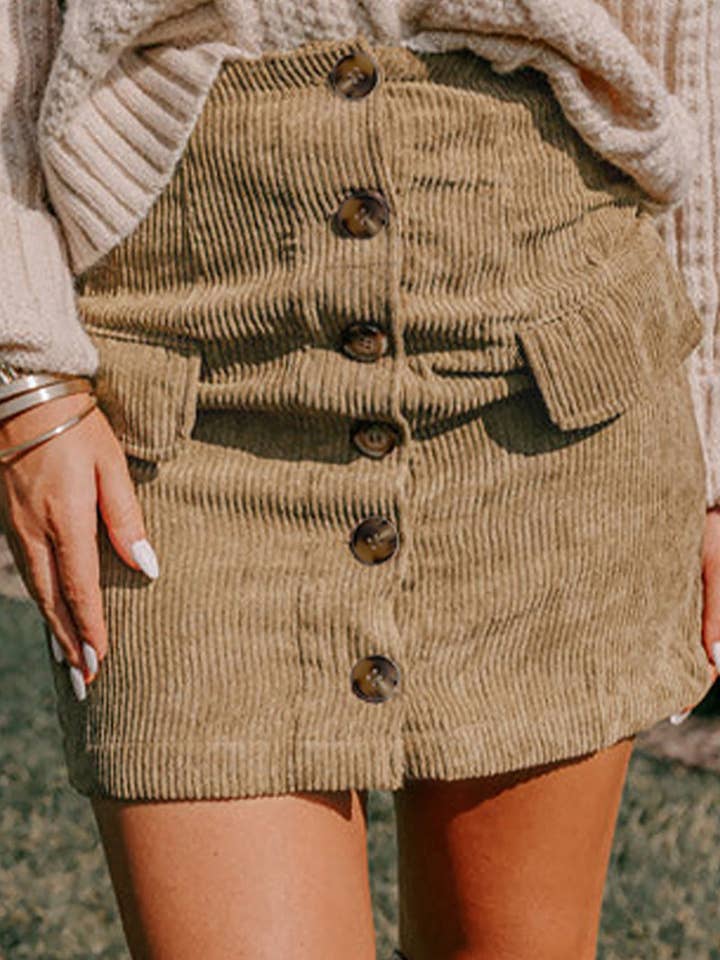 Button-Front Mini Skirt for wholesale by Mccolin