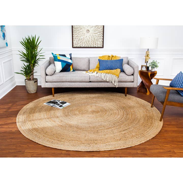Kerala Natural Jute Rug - Round Shape for wholesale by Anji Mountain