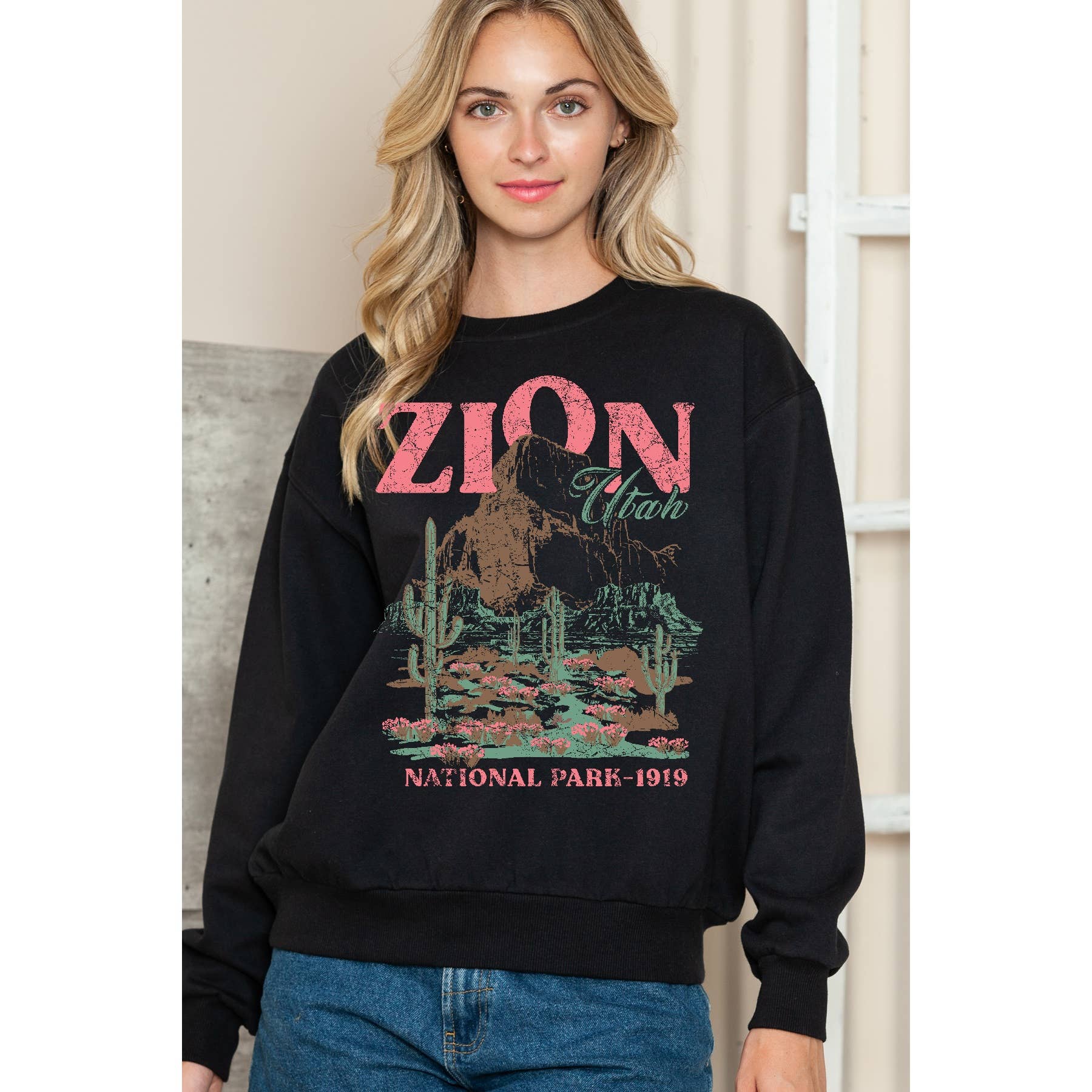 Amused by Blue - Vente Sweat-shirt – femme - Zion National Park Utah - Molleton à encolure ronde pour hommes1