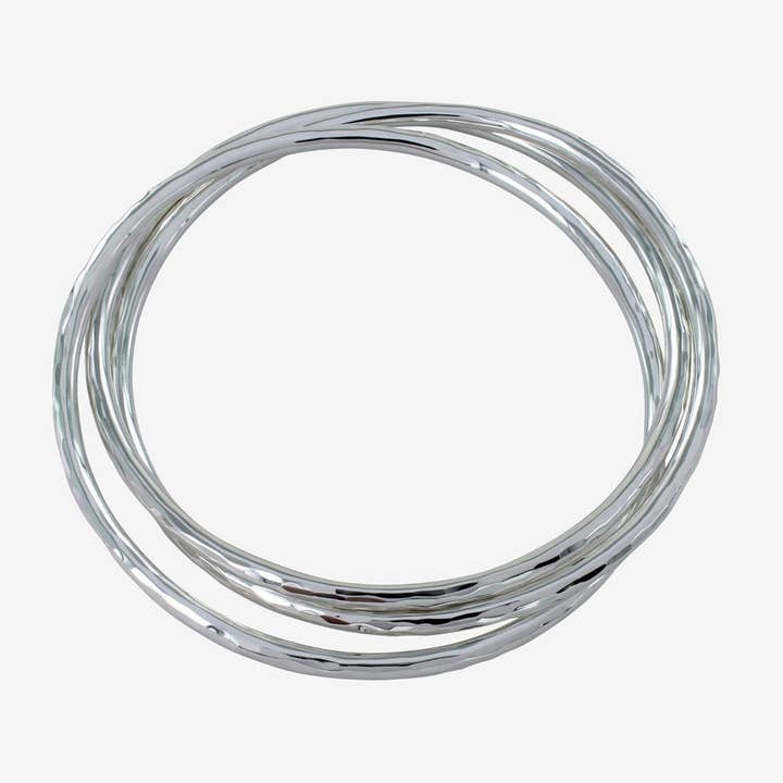 Sterling sølv tredobbelt hamret armbånd for engroshandel hos REEVES & REEVES