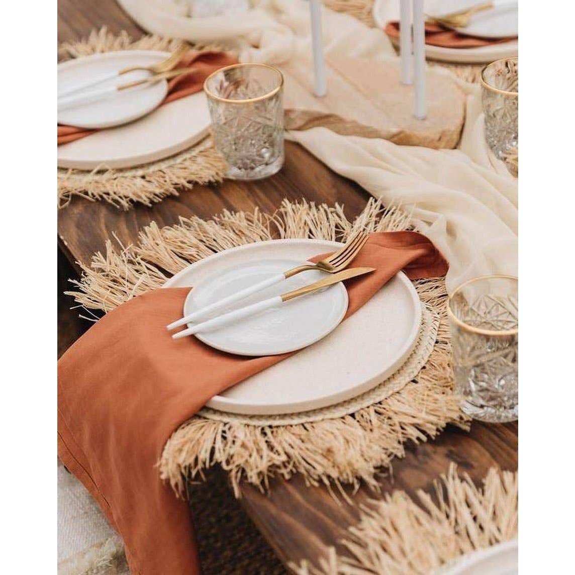 High crafty – wholesale Placemat – 🧺 Handwoven Wicker Moroccan Placemats with Tassels – Boho T4