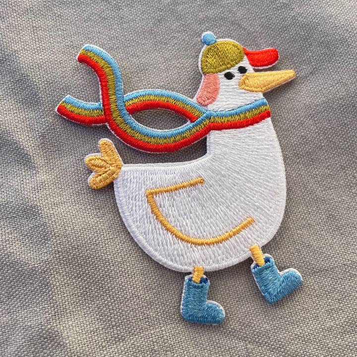 Parche de planchar de ganso con bufanda – parche para niños para venta al por mayor de Hannahs Firlefanz