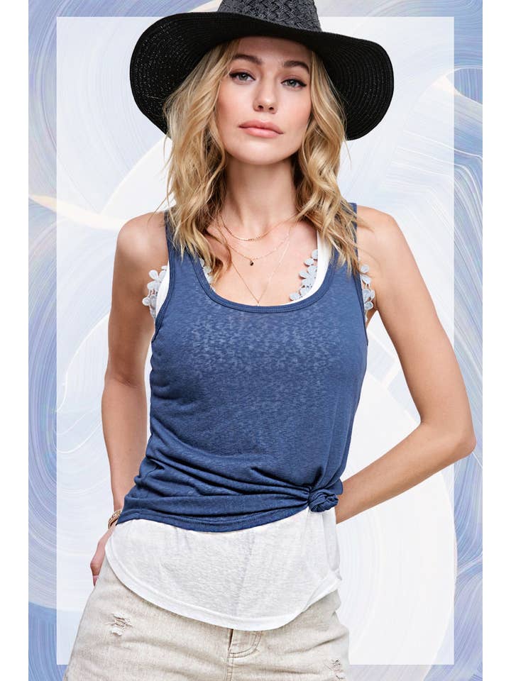 La Miel - Vente Débardeur – femme - HBT7633-Haut sans manches Active Loose Fit Athleisure Style20