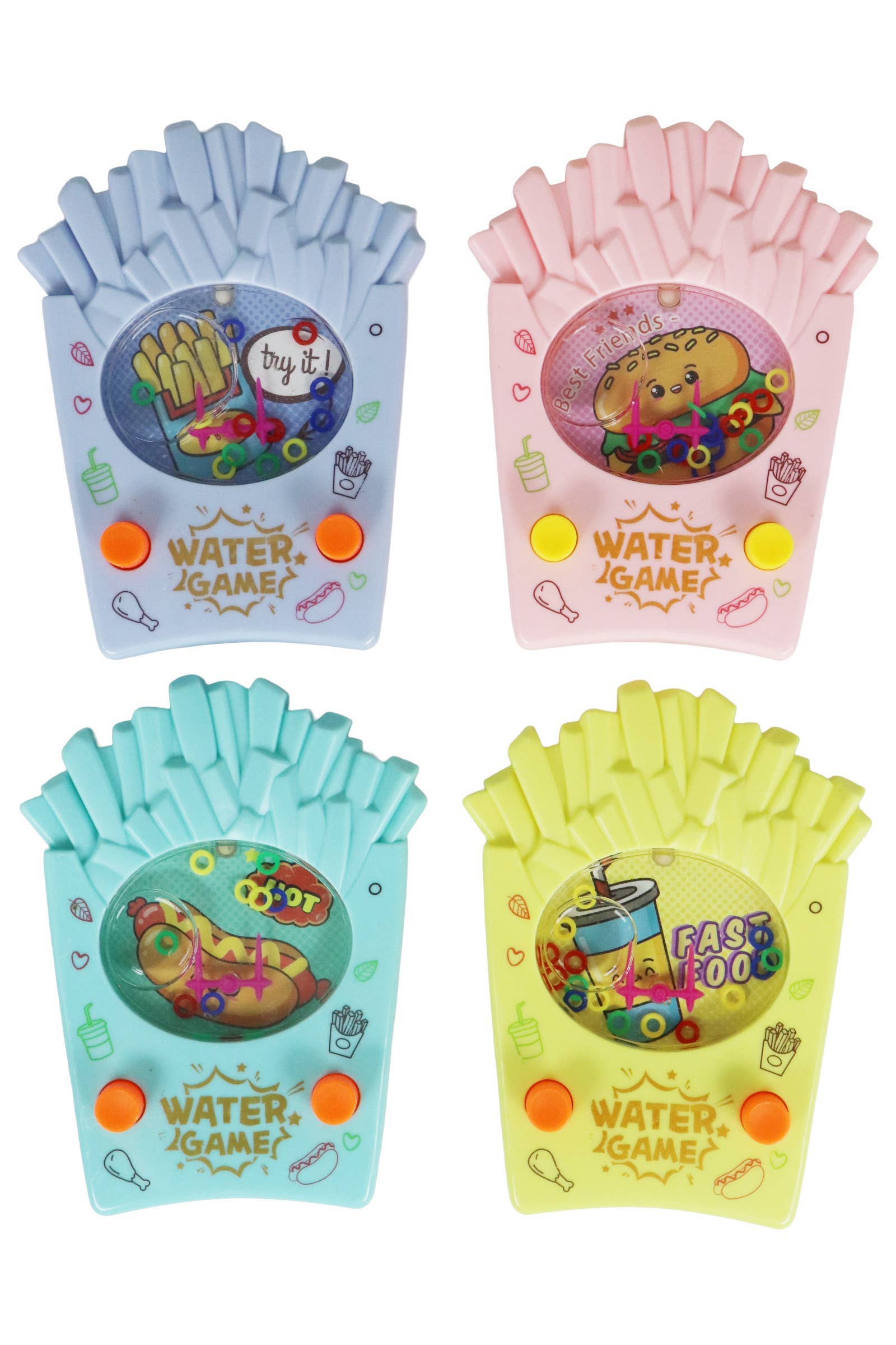 As Shown French Fries Fast Food Ring Toss Water Game - 24 Pcs for wholesale on Faire4