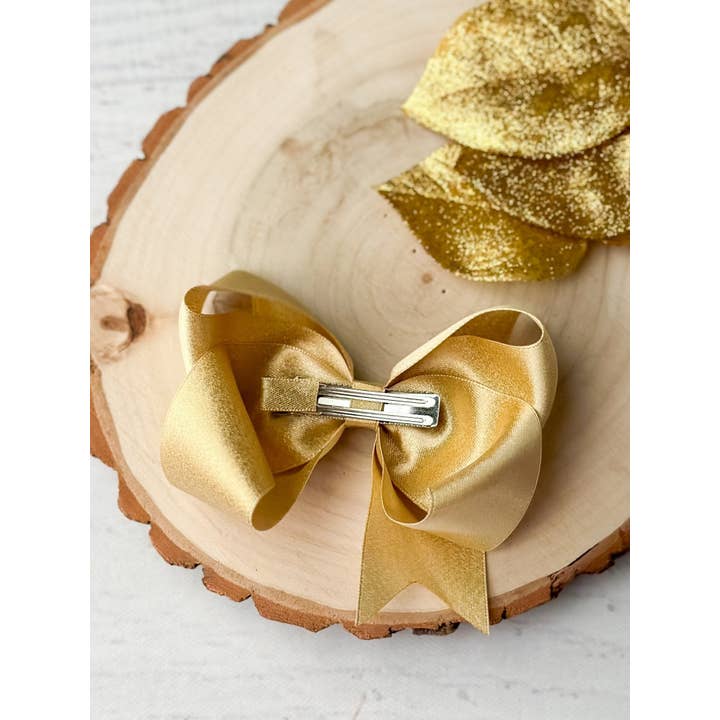 The Hair Bow Company - Vente Nœud pour cheveux – enfant - Nœuds en satin chatoyant - Pince crocodile - 11,4 cm4