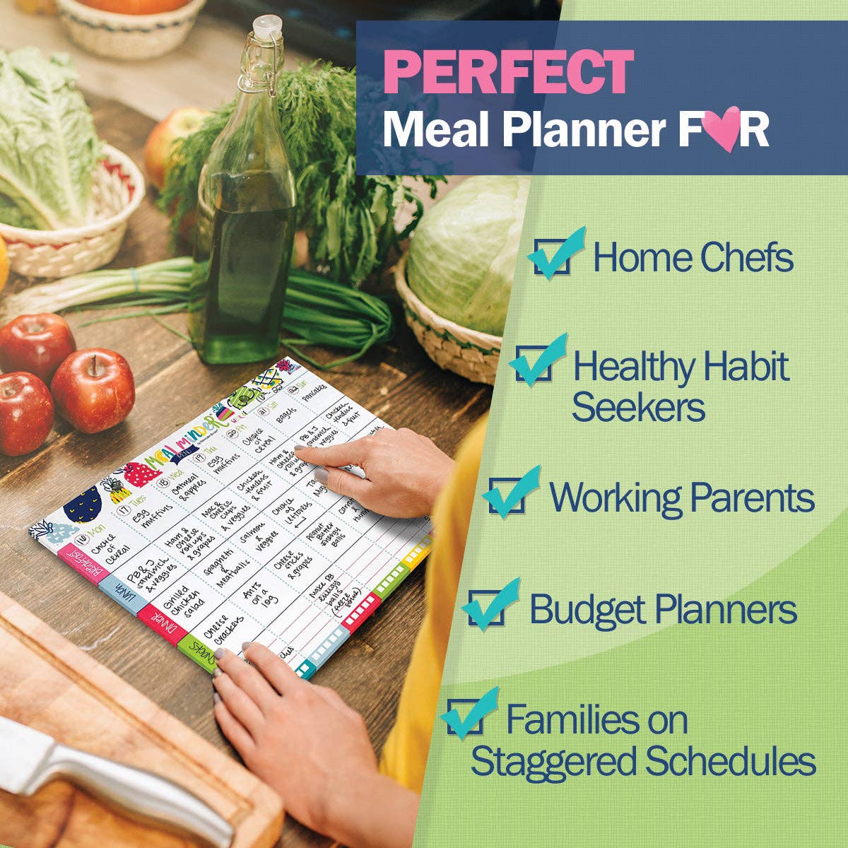 Denise Albright® - Wholesale Planner - 52-Week Meal Minder® Weekly Menu Planner Pad | Open Stock5