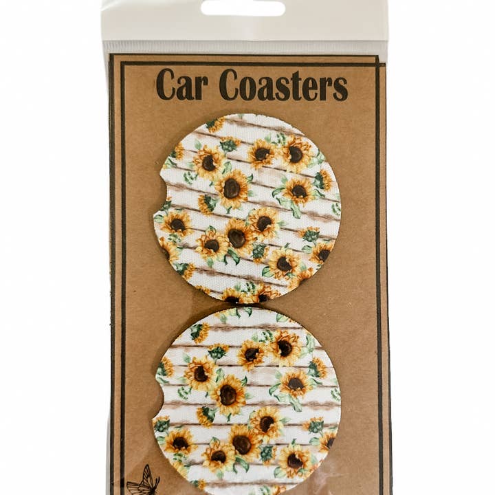 Posavasos para coche, girasoles para venta al por mayor de Dusty & Delilah Designs