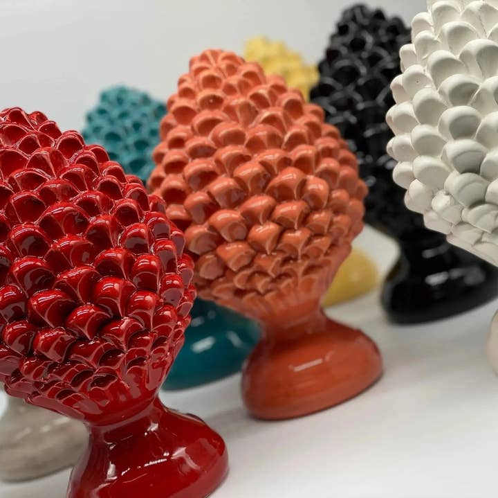 DD Ceramiche Siciliane - Wholesale Decorative Tabletop Object - Caltagirone Ceramic Pinecone cm H.20 Artisan Luis Line9
