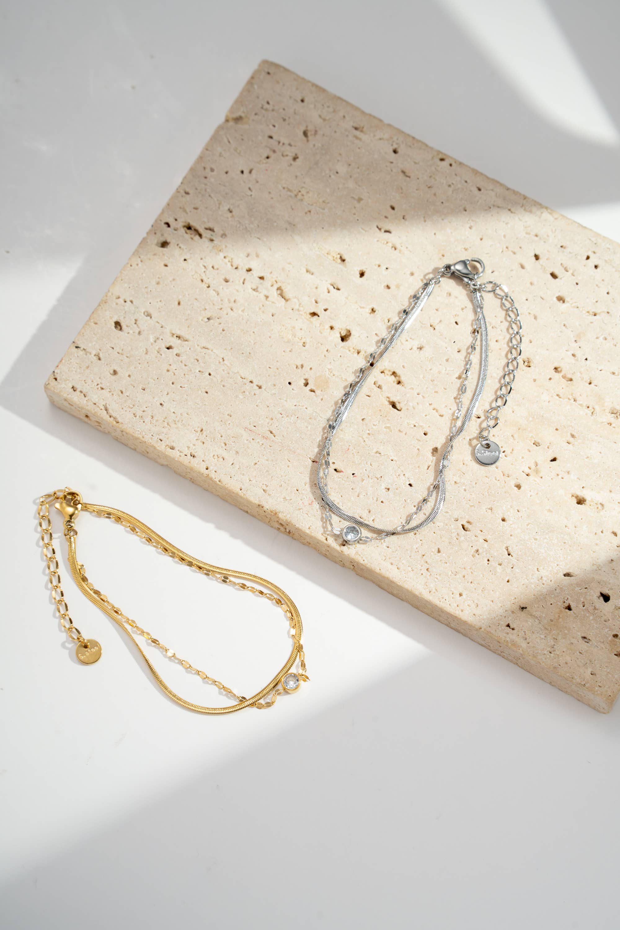 COSMOS - Wholesale Charm/Dangle Bracelet - Double tour stainless steel bracelet with sparkling crystal2