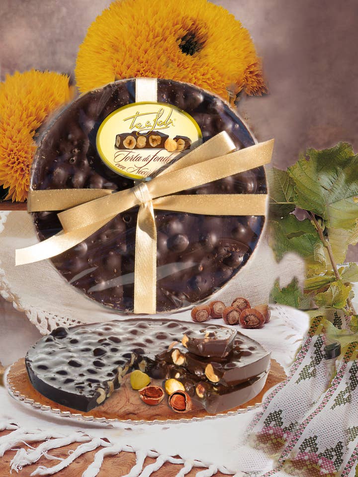 Whole Hazelnut Dark Chocolate Cake 250g for wholesale by ANTICO PASTIFICIO TEALDI SRL (Tealdi)
