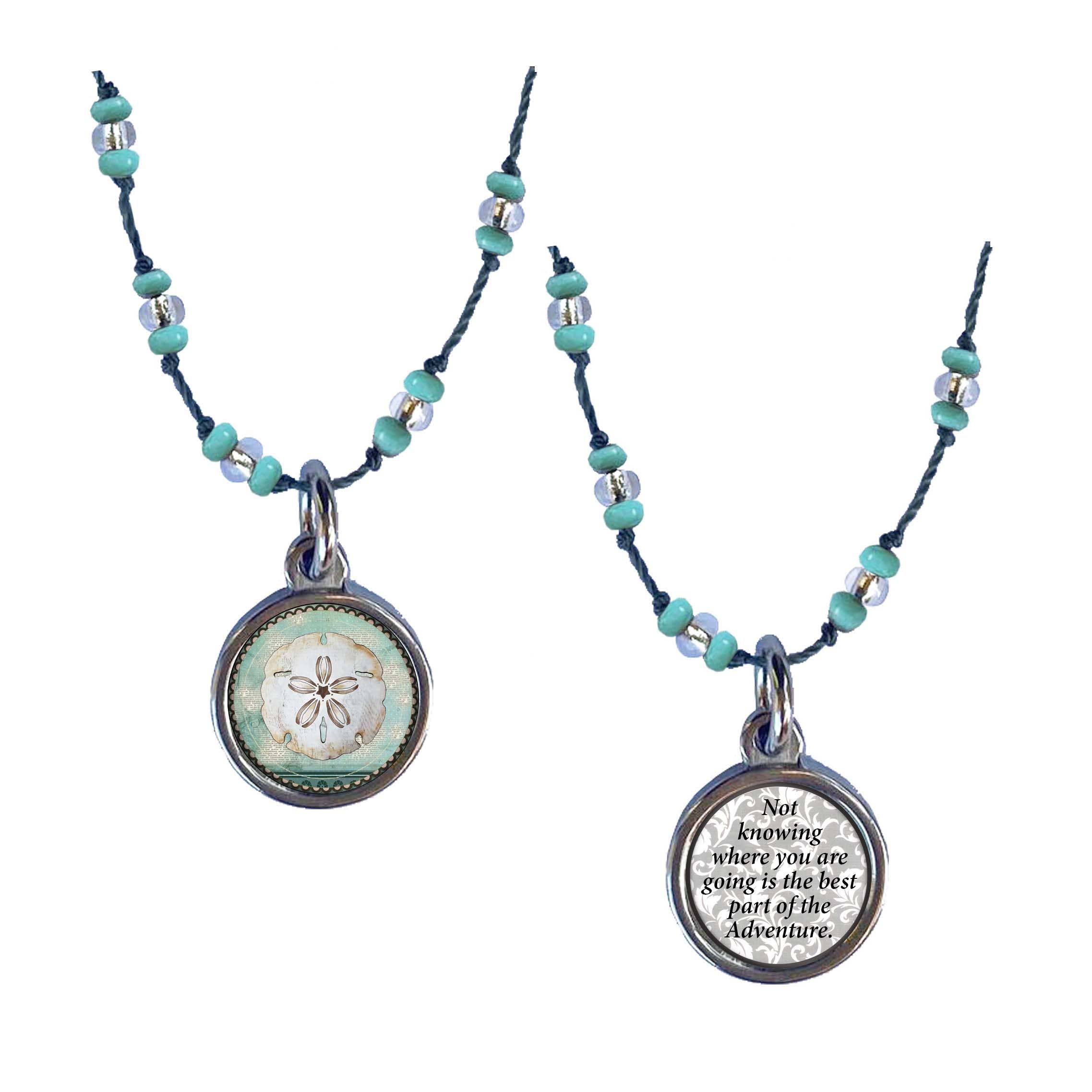 SPIRIT LALA LLC - Vendita all'ingrosso Collana con ciondolo/pendaglio - Collana con cordoncino all'uncinetto - Catena in seta grigia di mare7