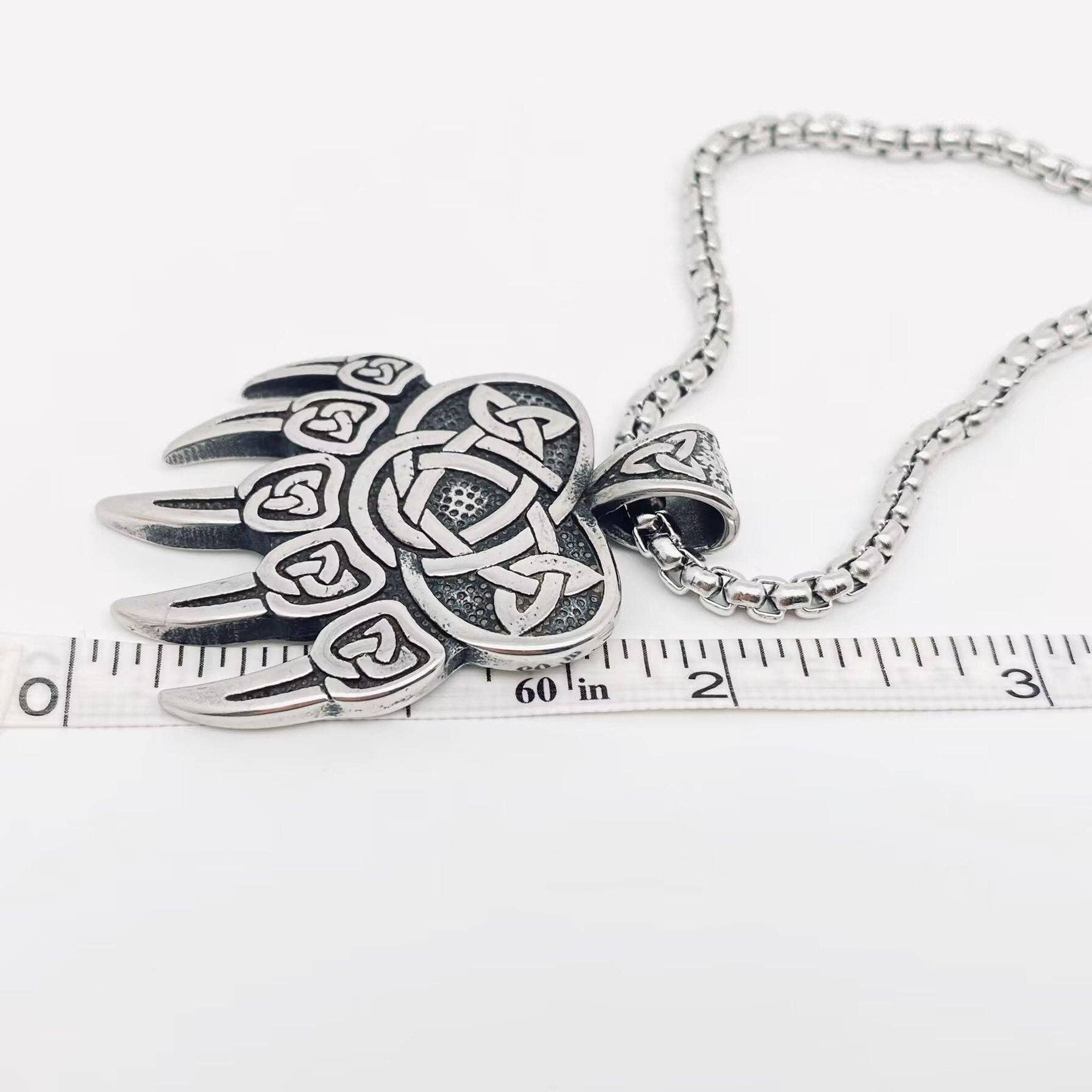 Mio Queena - Wholesale Pendant/Charm Necklace - Stainless Steel Celtic Knot Bear Claw Charm Necklace -MJ/MNP2