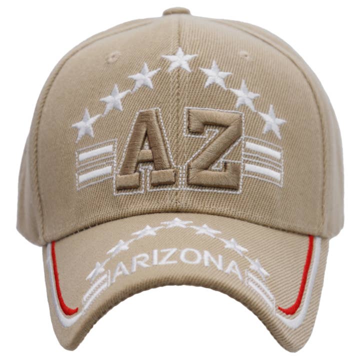 Cap Zone - Wholesale Baseball Cap - Unisex - Arizona AZ Star Stripe Velcro Back Baseball Cap