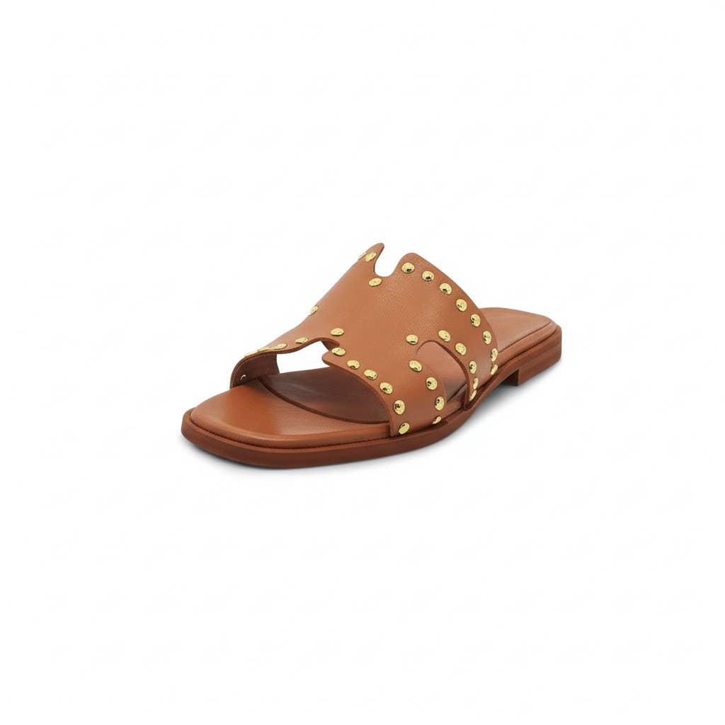WALKING NOW SRL - Wholesale Sandals - Women's - Women's leather sandals in genuine leather with gold studs