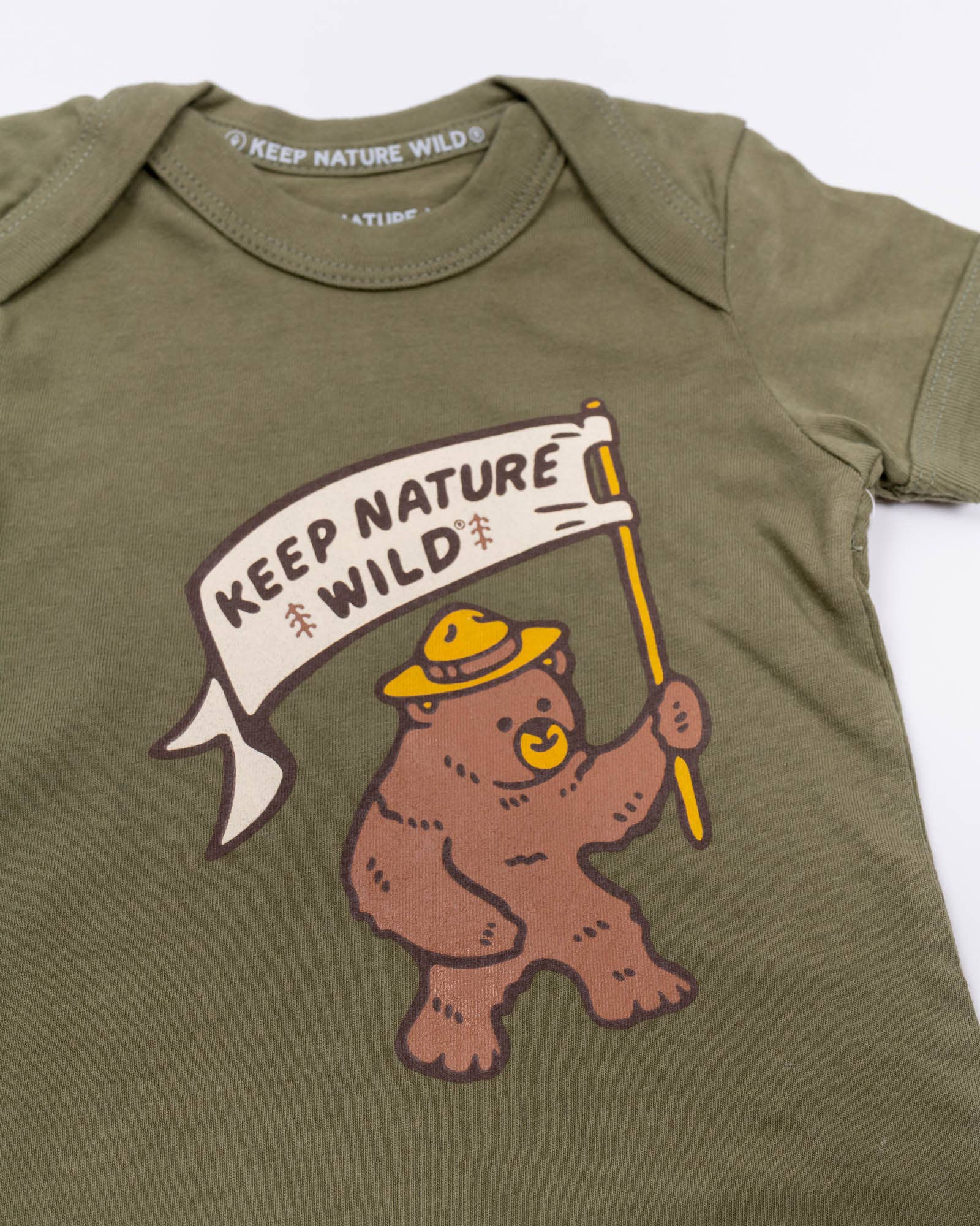 Keep Nature Wild - Wholesale Bodysuit (Non-Footed) - Baby - Happy Camper Bear Baby Bodysuit | Olive2