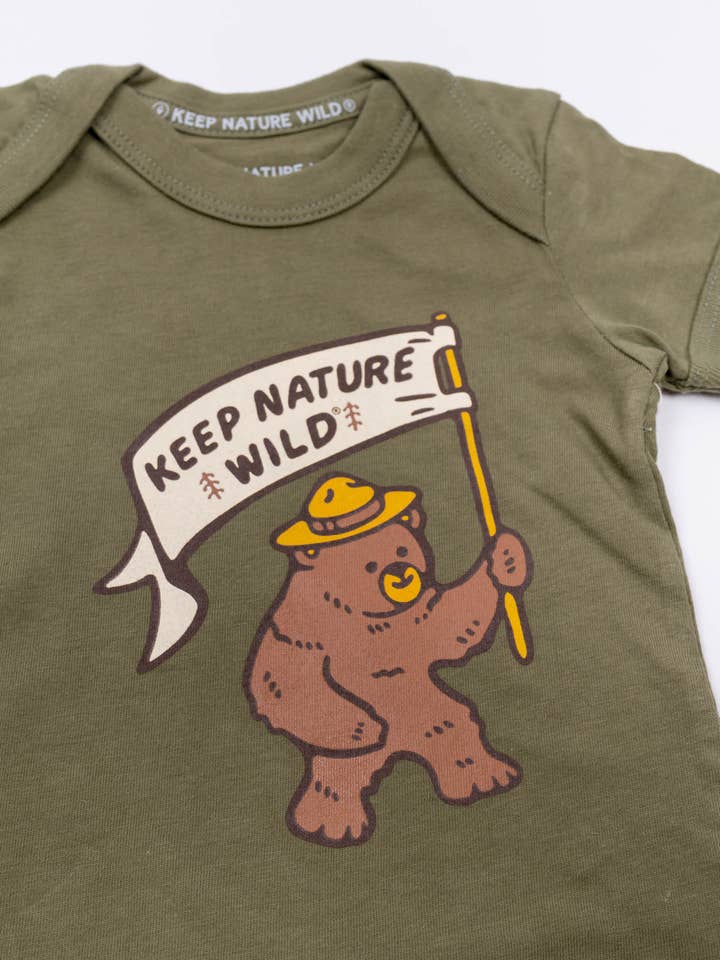 Keep Nature Wild - Wholesale Bodysuit (Non-Footed) - Baby - Happy Camper Bear Baby Bodysuit | Olive2