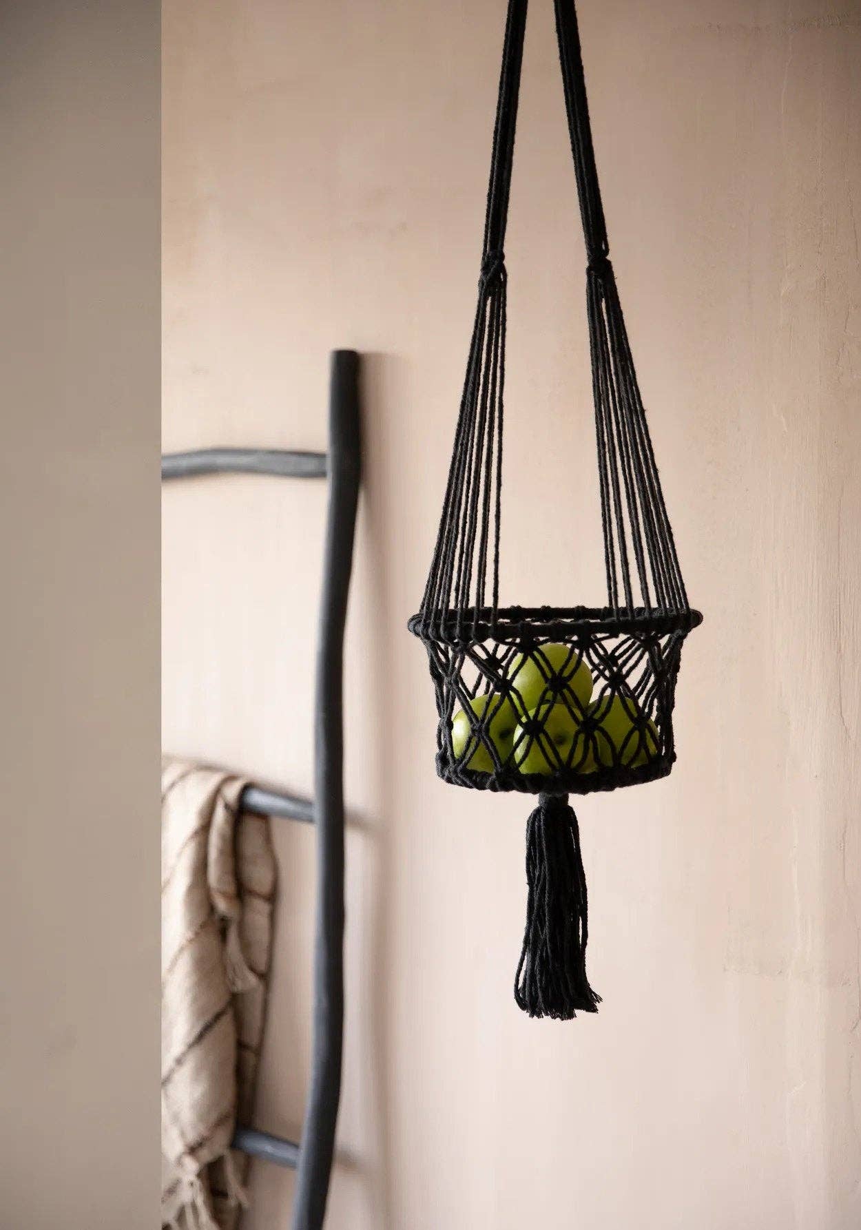 Bazar Bizar Living - Wholesale Hanging Planter - The Macrame Plant Holder - Black - M2
