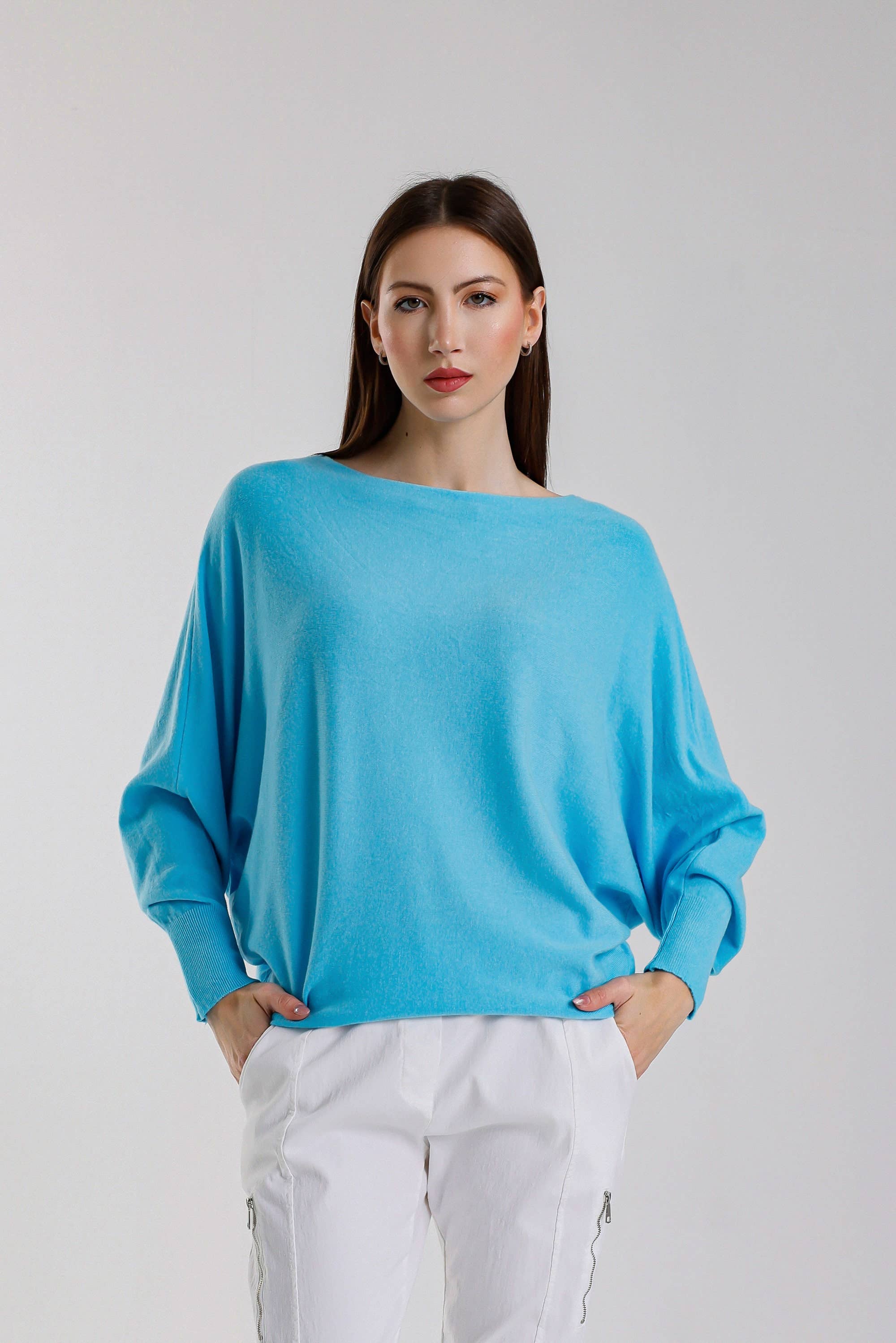 TINA Stephens Italy/Tees By Tina – Engroshandel Pullover - Dame – Mylah seriøst blød batwing sweater (BLS413)16