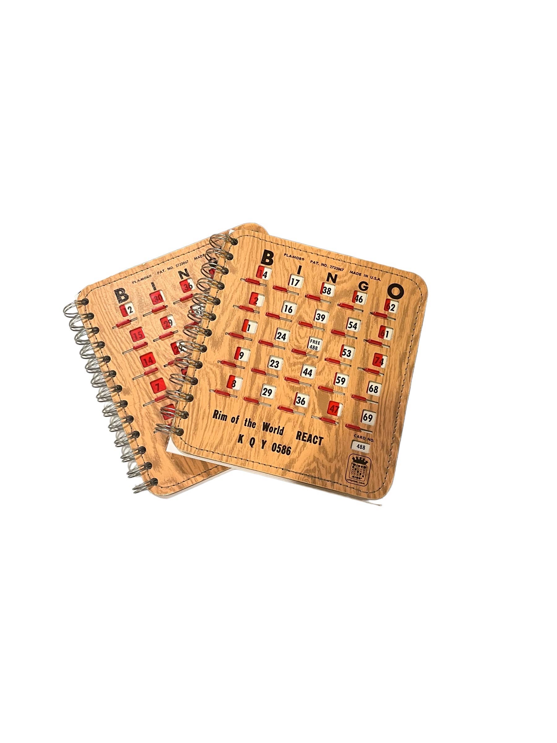 StuckOnU Art - Vente Journal intime - Journal de cartes de bingo vintage recyclé - Marron1