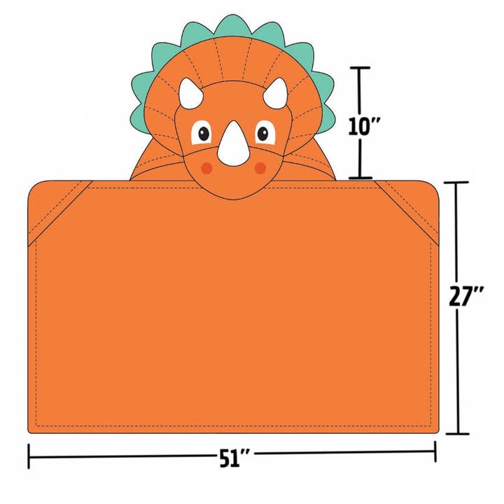 Yikes Twins - Wholesale Hooded Towel - Kids & Baby - Dinosaur hooded towel for toddlers ages 2 to 8 years old8