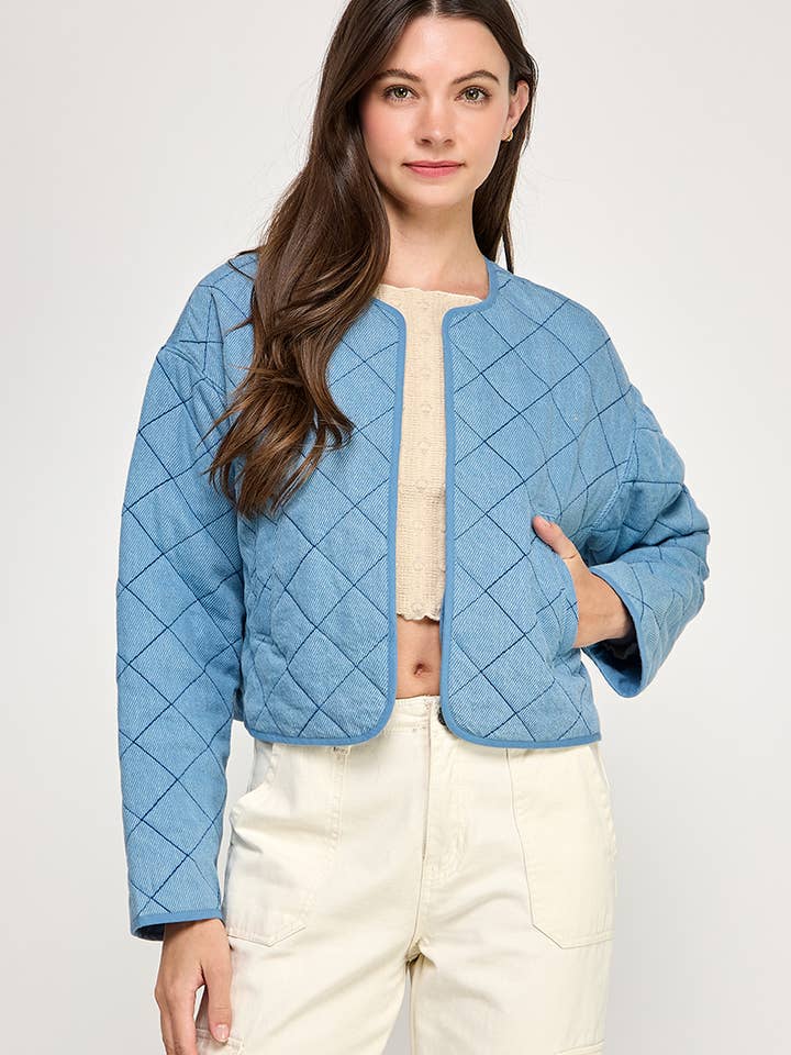 Giacca corta in twill di cotone trapuntato per la vendita all'ingrosso da parte di Genzy Clothing