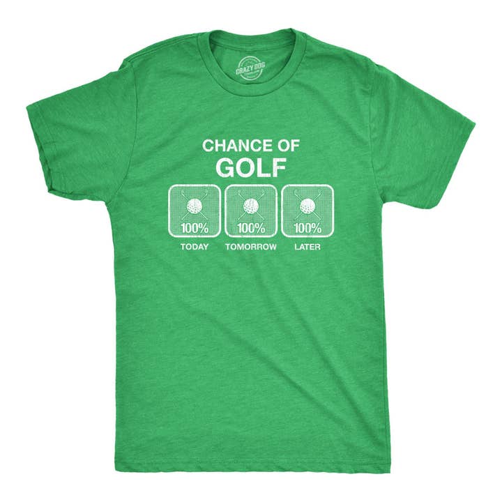 T-shirt Homme 100% Chance Of Golf Tee Graphique de Golf Western T pour la vente par Crazy Dog T-Shirts