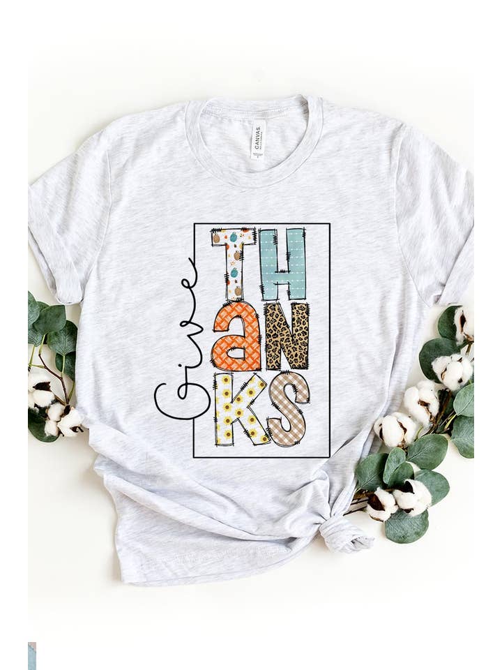 COLORBEAR – T-shirt estampada - Mulher por atacado – DAR GRAÇAS MANGA CURTA UNISSEX2