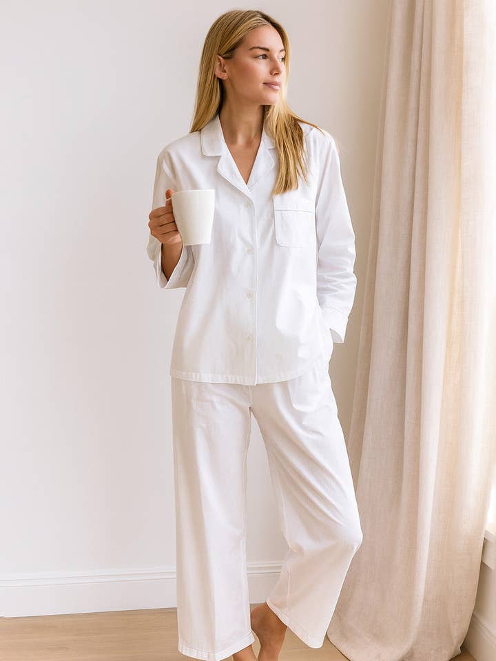 Christine White Bomuld Pyjamas for engroshandel hos Jacaranda Living