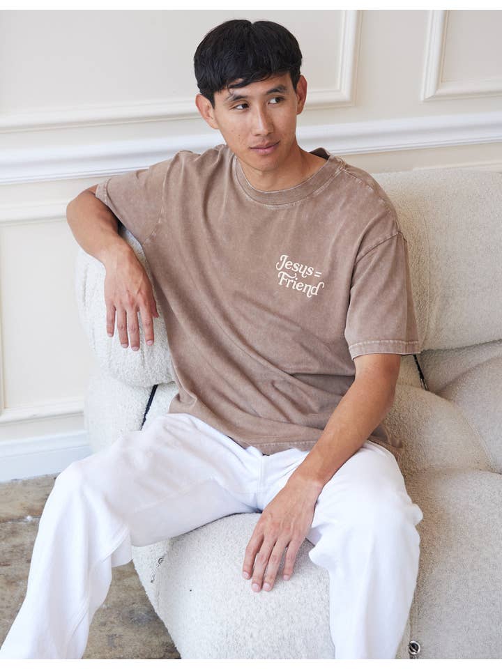 Elevated Faith - Wholesale Screen Printed T-Shirt - Unisex - What a Friend in Jesus Brown Unisex Tee