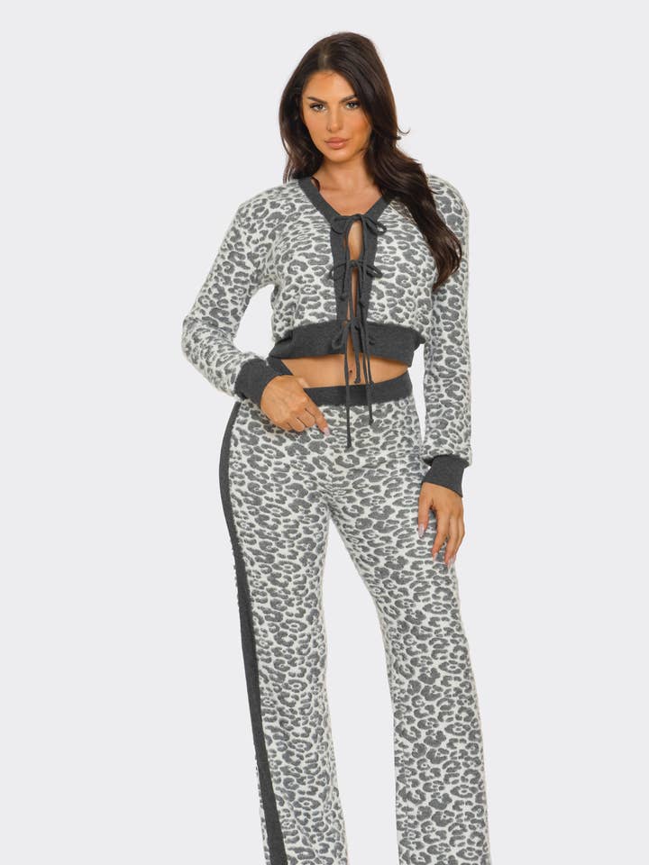 Cheetah Open Front Lace Ties Top And Pants Set and other Purchase Wholesale cheetah set. Free Returns & Net 60 Terms on Faire trending on Faire.