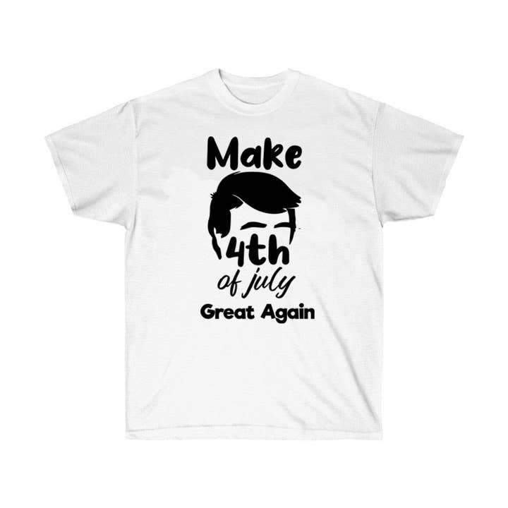 Make 4 juillet Great Again Trump T-shirt blanc pour la vente par Luluizy Designs Co.