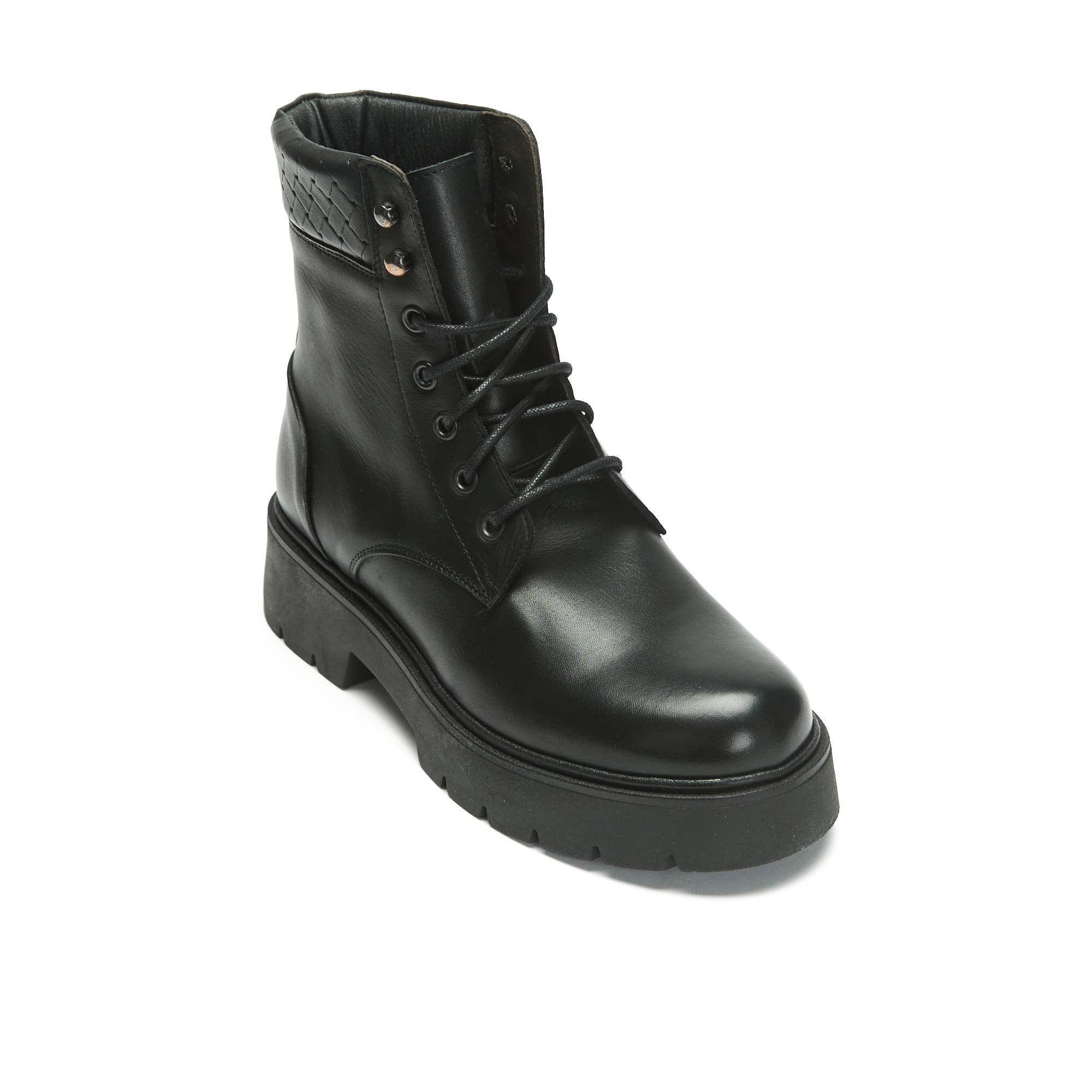 Frank Daniel - Wholesale Combat/Military Boots - Women's - Women's black lace-up boot. Made in Italy. FD38361