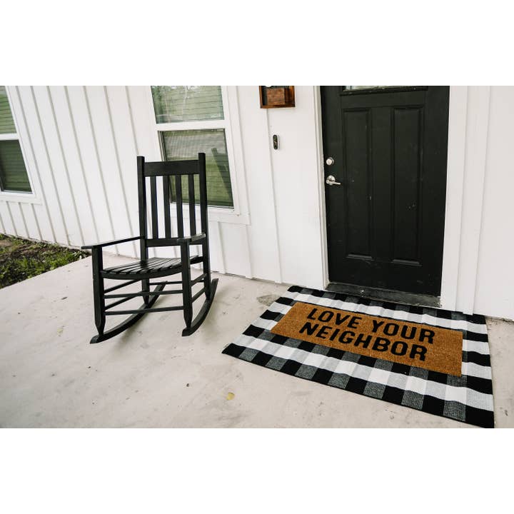 Modern Burlap - Wholesale Door Mat - XL Doormat - Love your Neighbor (New Length)6